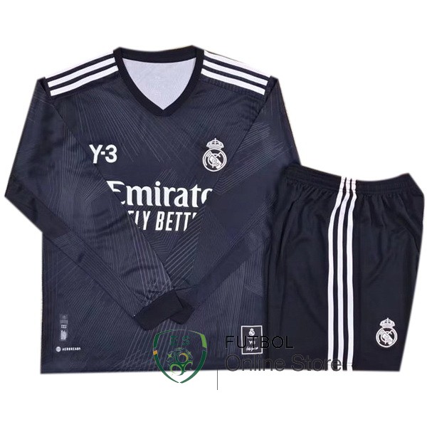 Camiseta Real Madrid 22/2023 Manga Larga Cuarta Negro