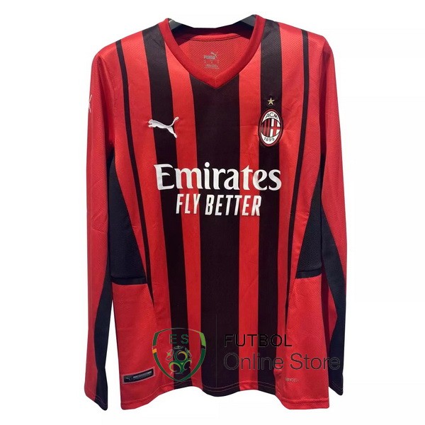 Camiseta AC Milan 21/2022 Manga Larga Primera