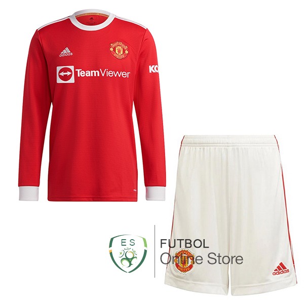 Camiseta Manchester United Ninos 21/2022 Primera Manga Larga