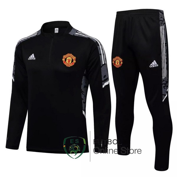 Camiseta Manchester united Chandal Ninos 21/2022 Negro Gris