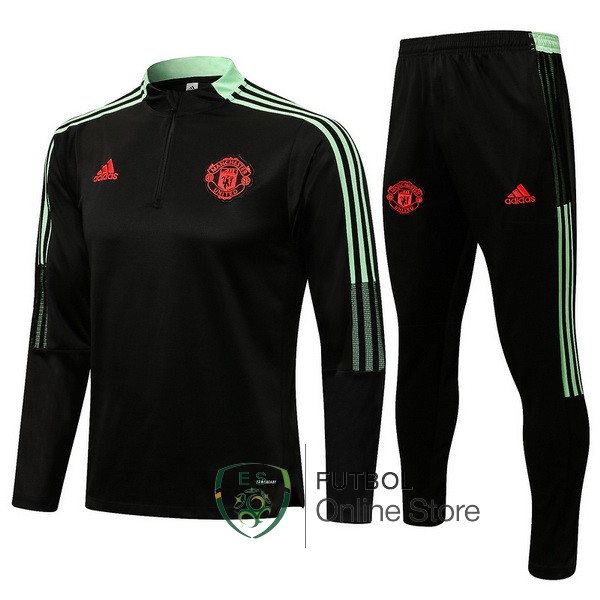 Camiseta Manchester united Chandal Ninos 21/2022 Negro Rojo Verde