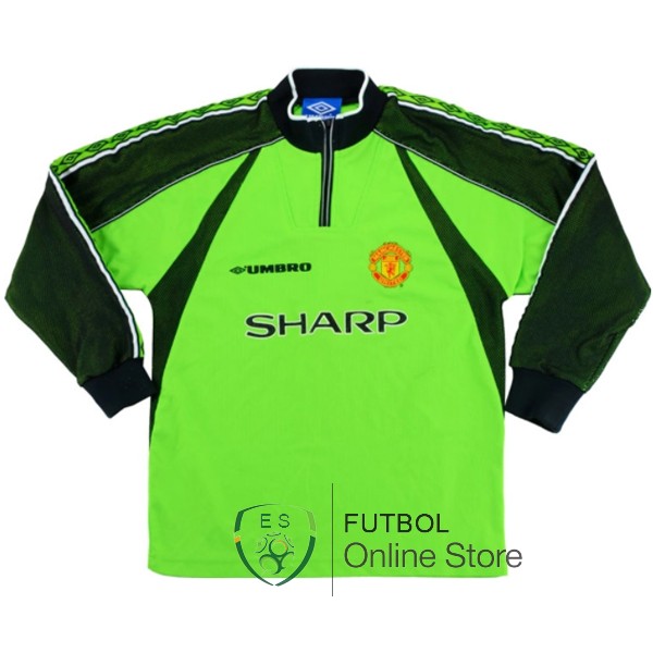 Retro Camiseta Manchester United 1998/1999 Portero Manga Larga Verde