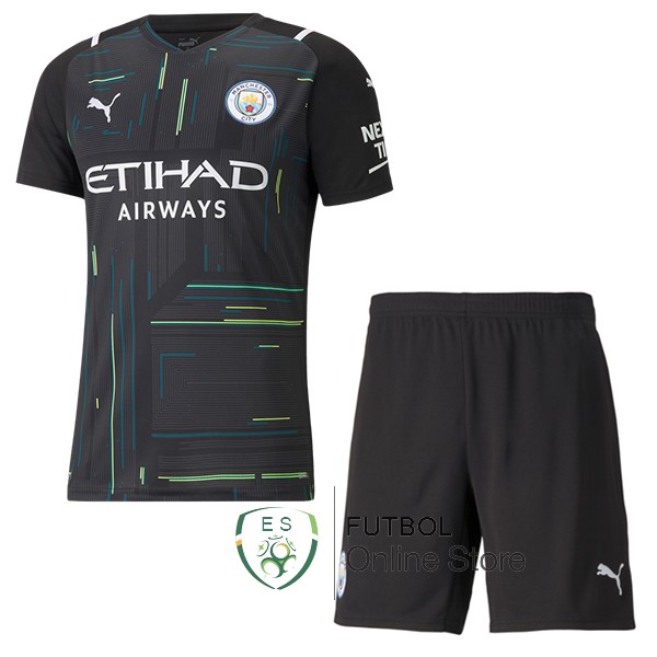 Camiseta Manchester city 21/2022 Portero Conjunto Completo Hombre Negro