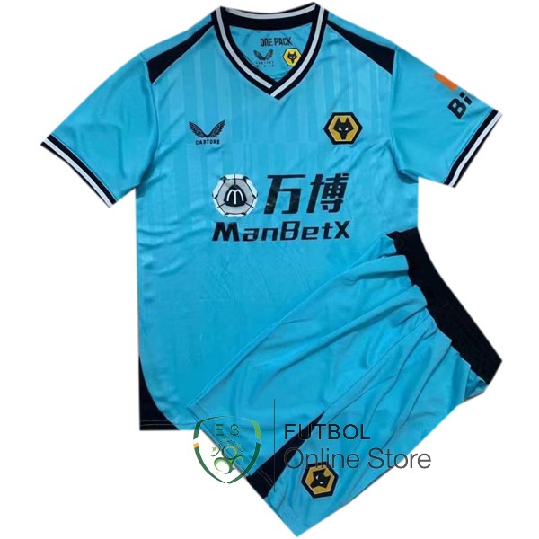 Camiseta Wolves 21/2022 Portero Conjunto Completo Hombre Azul