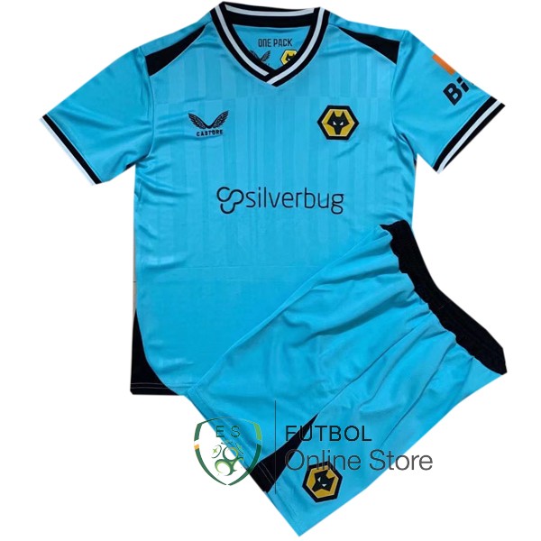 Camiseta Wolves Ninos 21/2022 Portero Azul
