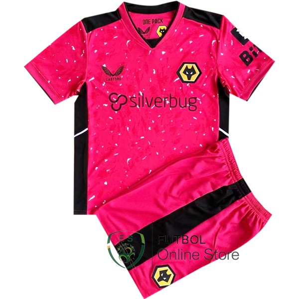 Camiseta Wolves Ninos 21/2022 Portero Rosa