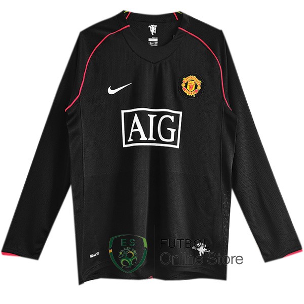 Retro Camiseta Manchester United 2007/2008 Segunda Manga Larga