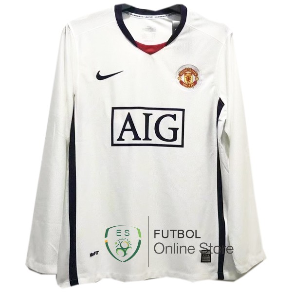 Retro Camiseta Manchester United 2008/2009 Segunda Manga Larga