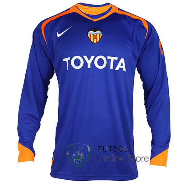Retro Camiseta Valencia 2005 2006 Segunda Manga Larga Retro Camiseta Valencia 2005 2006 Segunda Manga Larga