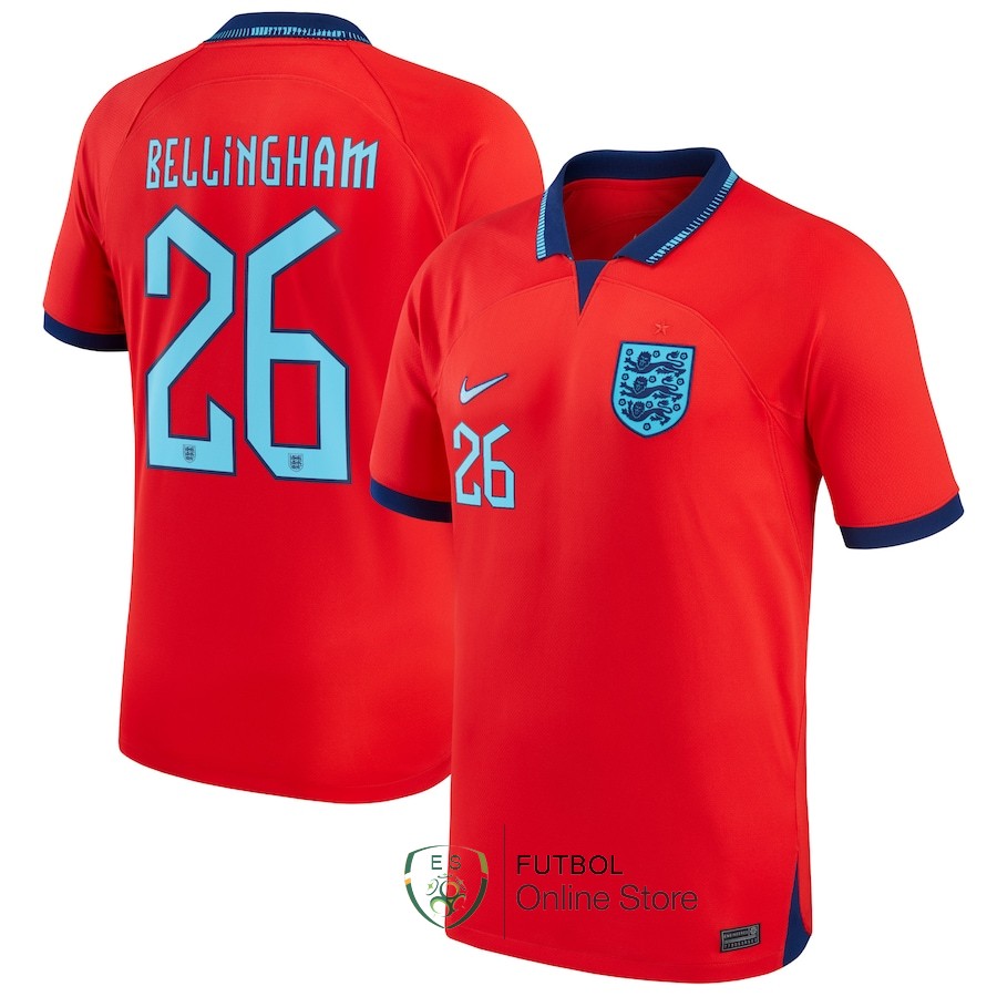 Camiseta Bellingham Inglaterra Copa del mundo 2022 Segunda