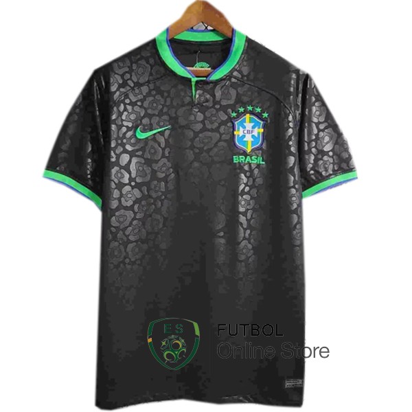 Tailandia Camiseta Brasil 2022 Especial Negro Verde
