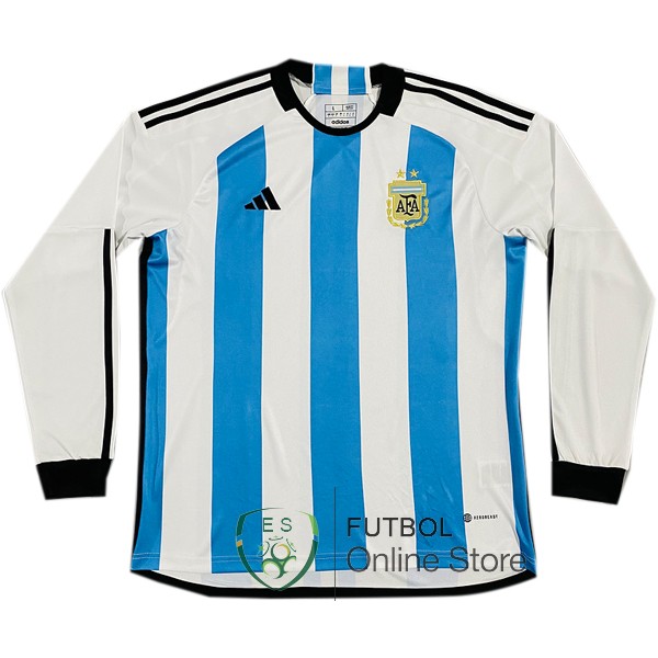 Camiseta Argentina Copa del mundo 2022 Manga Larga Primera