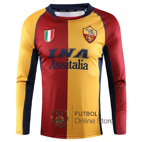 Retro Camiseta As Roma Manga-Larga 2000-2001 Primera