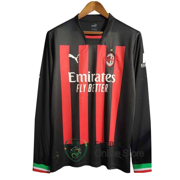 Camiseta AC Milan 22/2023 Manga Larga Primera