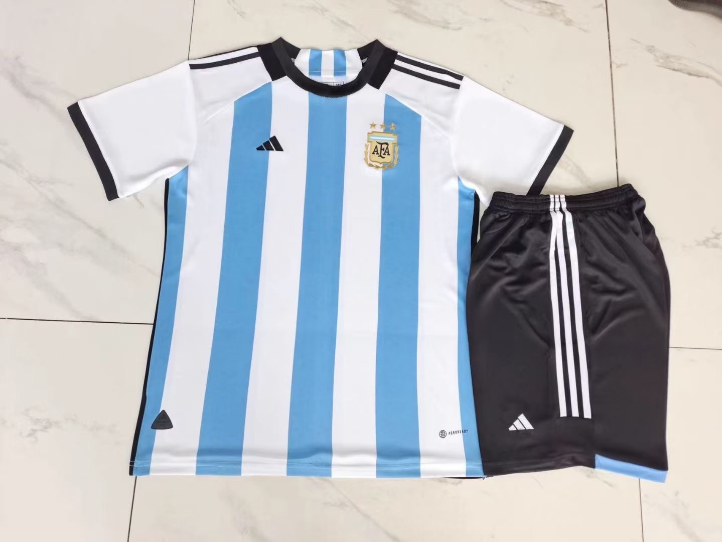 Camiseta Argentina Conjunto Completo Hombre Copa del mundo 2022 Primera Jugadores