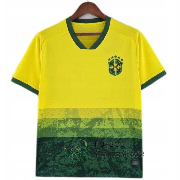 Tailandia Camiseta Brasil 2022 Primera Concetto Amarillo