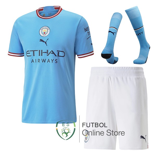 Camiseta Manchester city 22/2023 Primera （Camiseta+Pantalones+Calcetines）