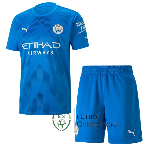 Camiseta Manchester city 22/2023 Portero Conjunto Completo Hombre Azul