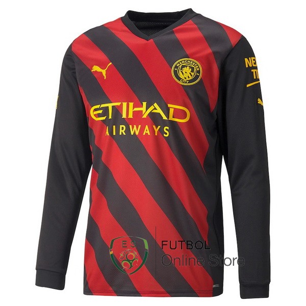 Camiseta Manchester city 22/2023 Manga Larga Segunda