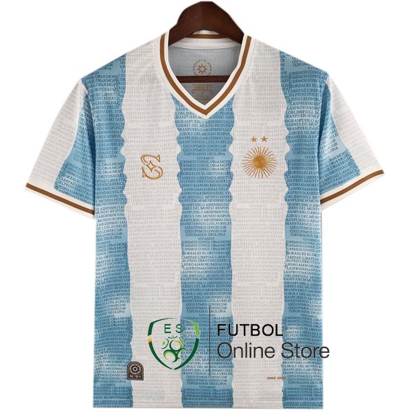 Tailandia Camiseta Argentina Edición Conmemorativa 2022 Azul