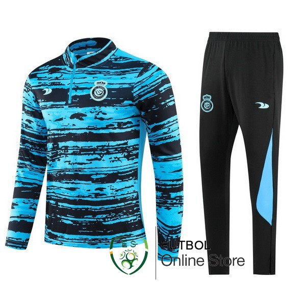 Conjunto Completo Sudadera Entrenamiento Al Nassr 2023 2024 Azul Negro