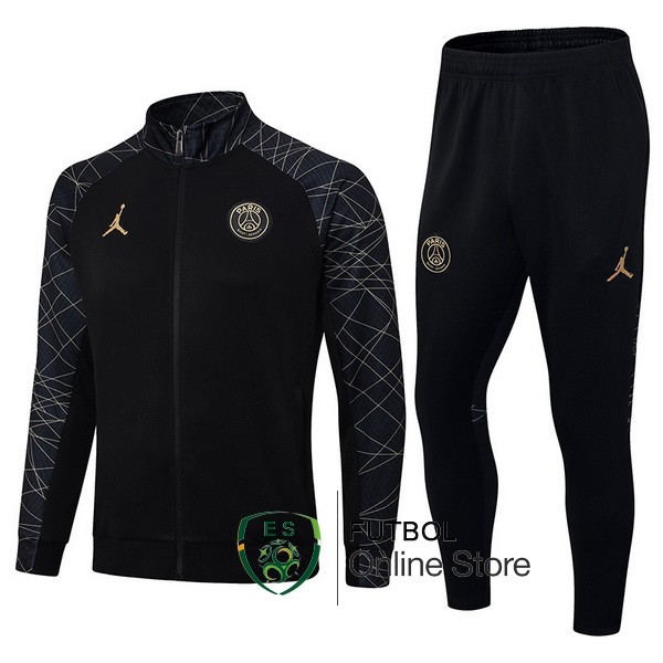 Conjunto Completo Ropa Deportiva Con Cremallera Larga Paris Saint Germain 2023 2024 I Negro