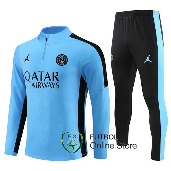 Conjunto Completo Sudadera Entrenamiento Paris Saint Germain 2023 2024 Azul II Negro