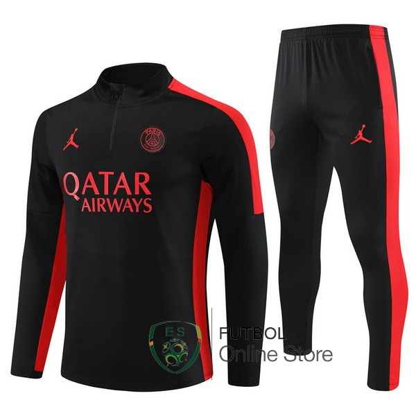 Conjunto Completo Sudadera Entrenamiento Paris Saint Germain 2023 2024 Rojo II Negro