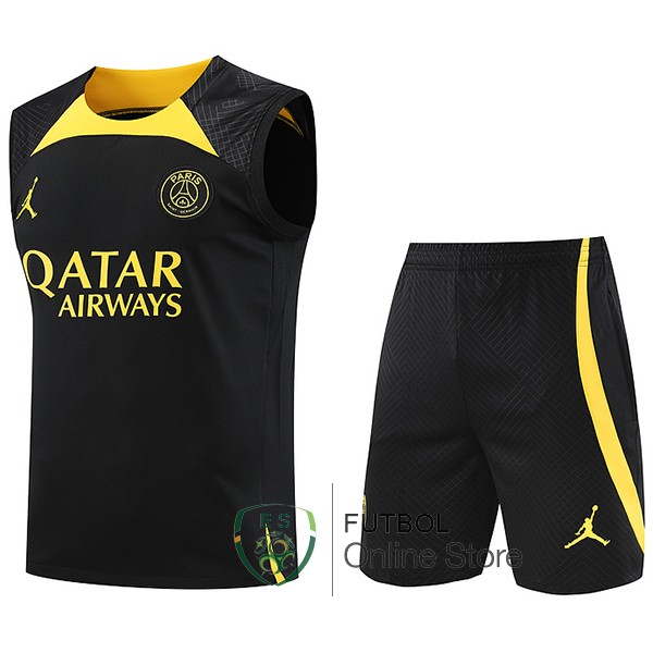 Entrenamiento Paris Saint Germain Sin Mangas Conjunto Completo Negro I Amarillo 23/2024