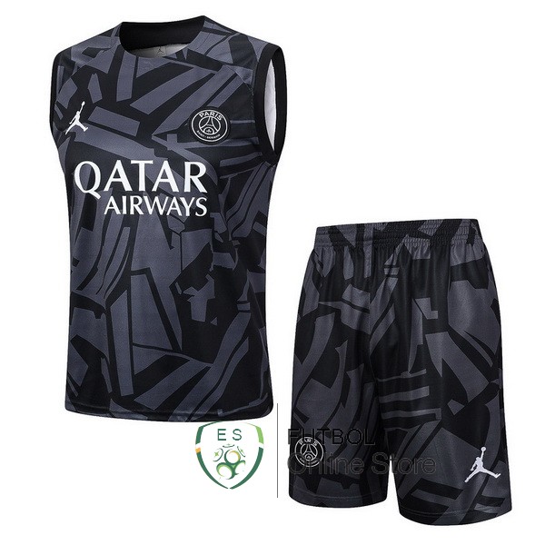 Entrenamiento Paris Saint Germain Sin Mangas Conjunto Completo Negro I Gris 23/2024