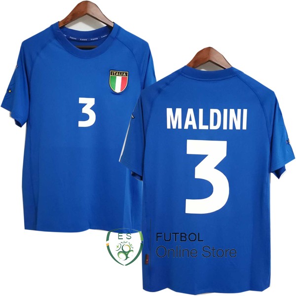 NO.3 Maldini Retro Camiseta Italia 2000 Primera