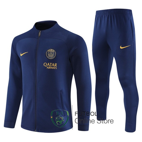 Conjunto Completo Ropa Deportiva Con Cremallera Larga Paris Saint Germain 2023 2024 Azul I Marino