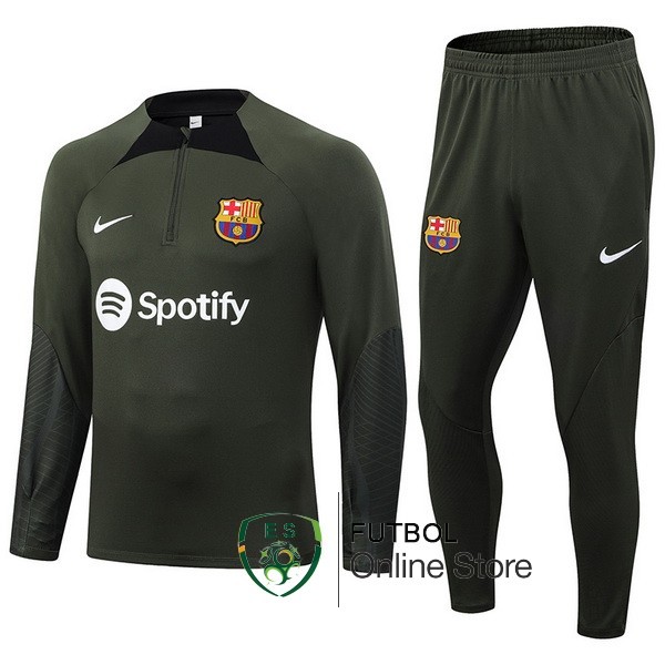 Conjunto Completo Sudadera Entrenamiento Barcelona 2023 2024 Verde Marino