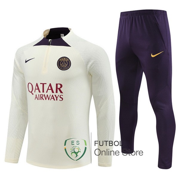 Chaqueta Con Capucha Paris Saint Germain 2023 2024 Conjunto Completo Sudadera Entrenamiento Jugadores Paris Saint Germain 2023 2024 Amarillo Purpura