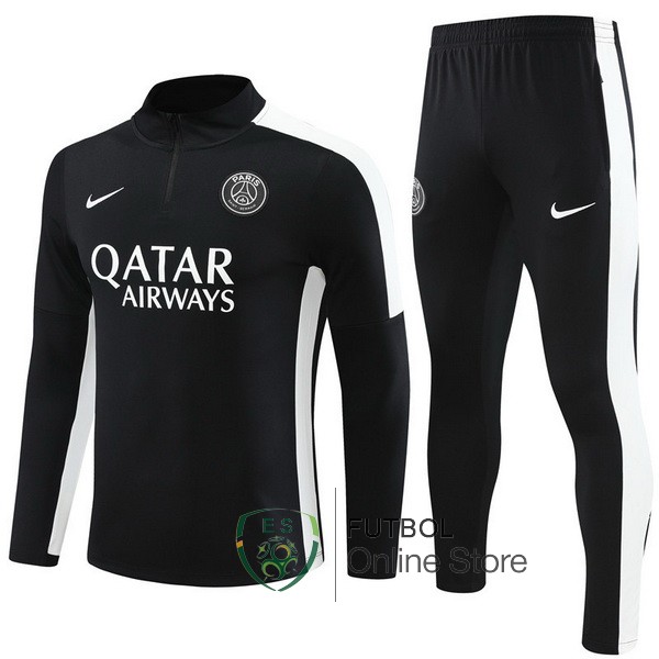 Conjunto Completo Sudadera Entrenamiento Paris Saint Germain 2023 2024 Negro Blanco