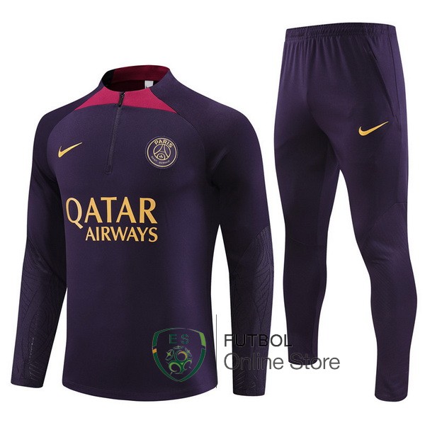 Conjunto Completo Sudadera Entrenamiento Paris Saint Germain 2023 2024 Purpura I Rojo