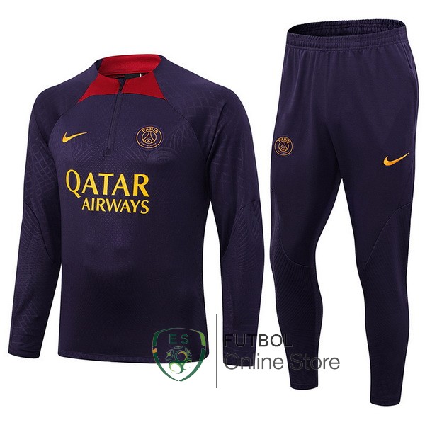 Conjunto Completo Sudadera Entrenamiento Paris Saint Germain 2023 2024 Purpura Rojo