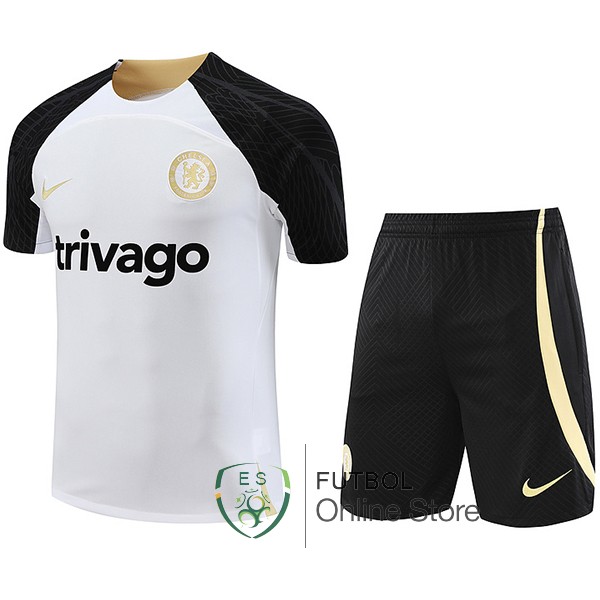 Entrenamiento Chelsea Conjunto Completo Blanco Negro Amarillo 23/2024