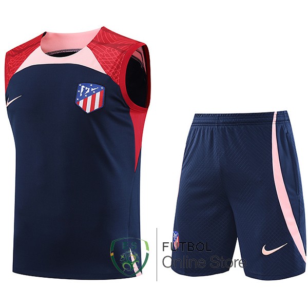 Entrenamiento Sin Mangas Atletico Madrid Conjunto Completo Azul Rojo 23/2024