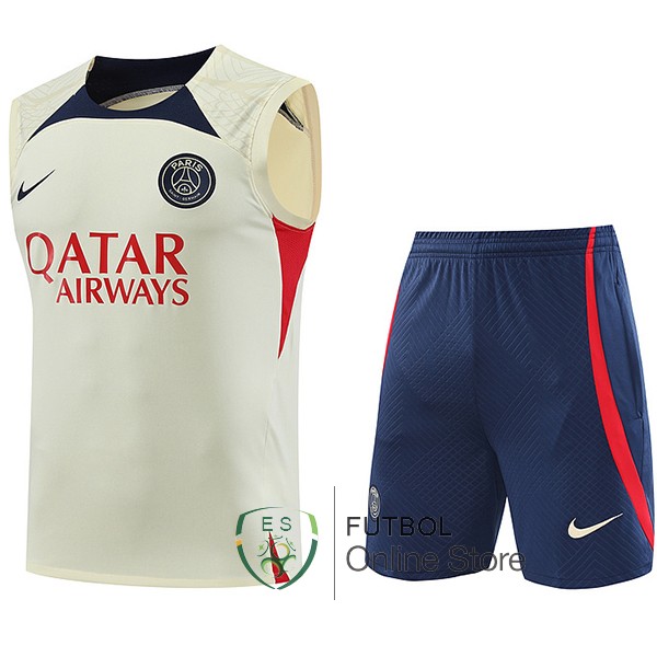 Entrenamiento Paris Saint Germain Sin Mangas Conjunto Completo Amarillo Azul Rojo 23/2024