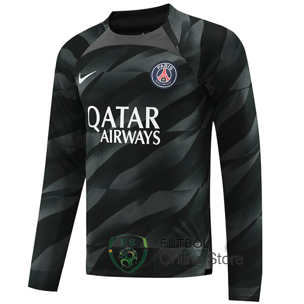 Tailandia Camiseta Manga Larga Paris Saint Germain 23/2024 Portero Negro