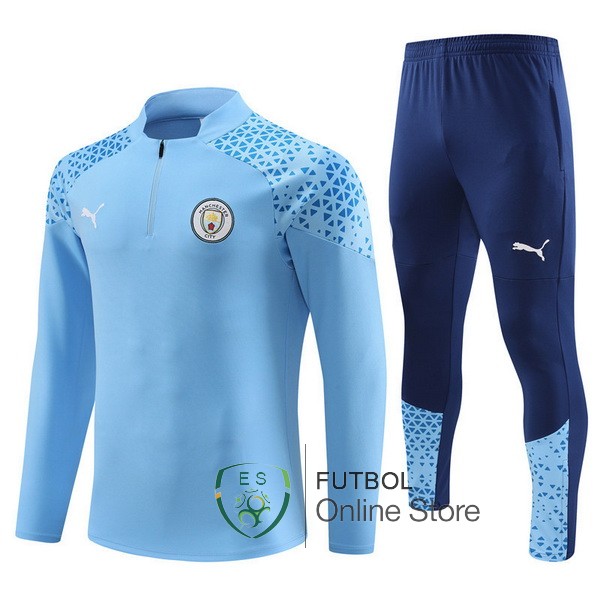 Camiseta Manchester City Chandal Ninos 23/2024 Azul