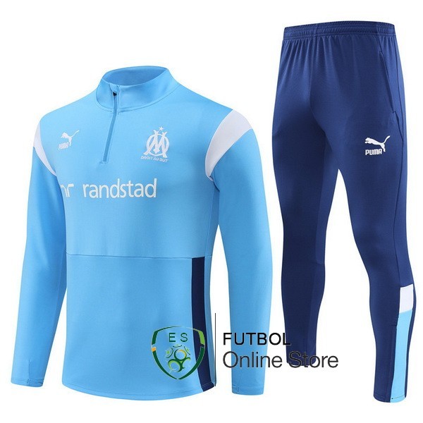 Conjunto Completo Sudadera Entrenamiento Marsella 2023 2024 Azul Blanco