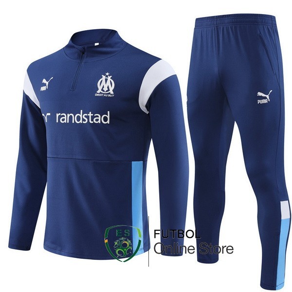 Conjunto Completo Sudadera Entrenamiento Marsella 2023 2024 Azul I Blanco