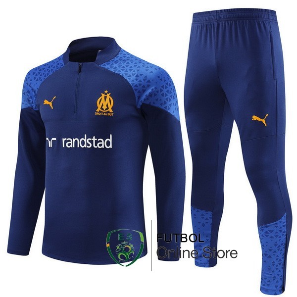 Conjunto Completo Sudadera Entrenamiento Marsella 2023 2024 Azul Marino