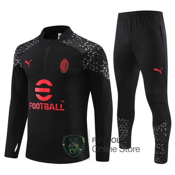 Camiseta AC Milan Chandal Ninos 23/2024 Negro Rojo