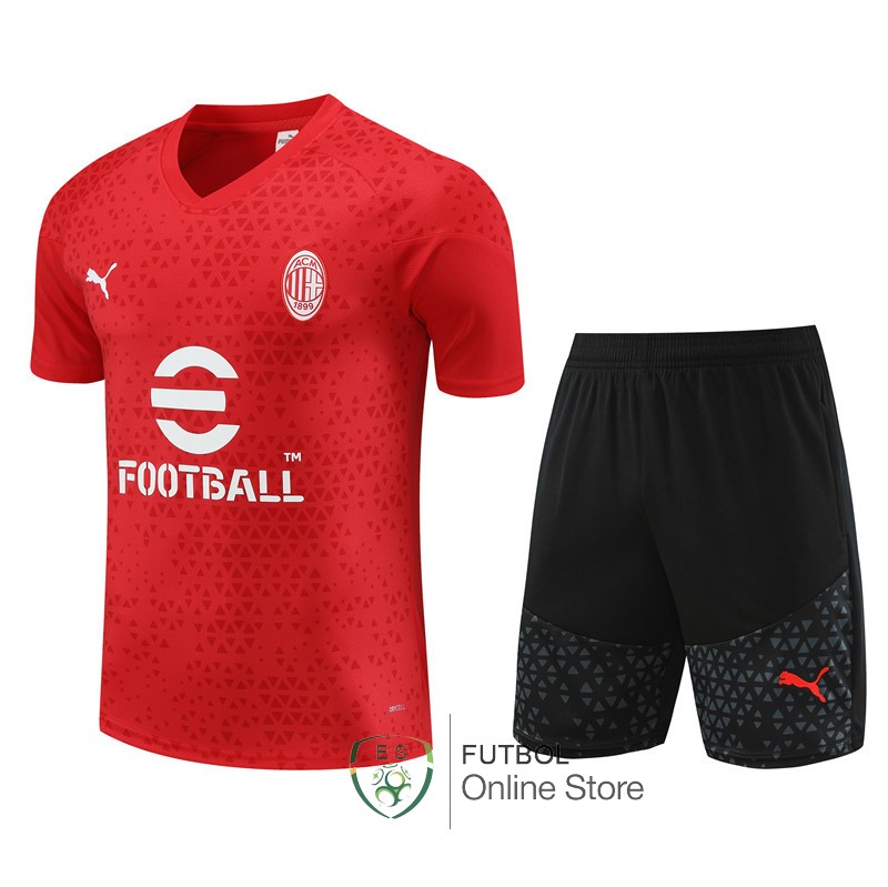 Entrenamiento Conjunto Completo Ninos AC Milan 23/2024 Rojo Negro