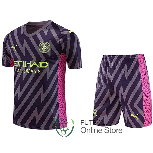 Tailandia Camiseta Manchester city Conjunto Completo Hombre 23/2024 Portero Purpura