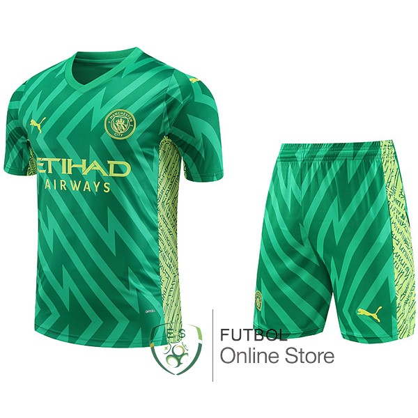 Tailandia Camiseta Manchester city Conjunto Completo Hombre 23/2024 Portero Verde