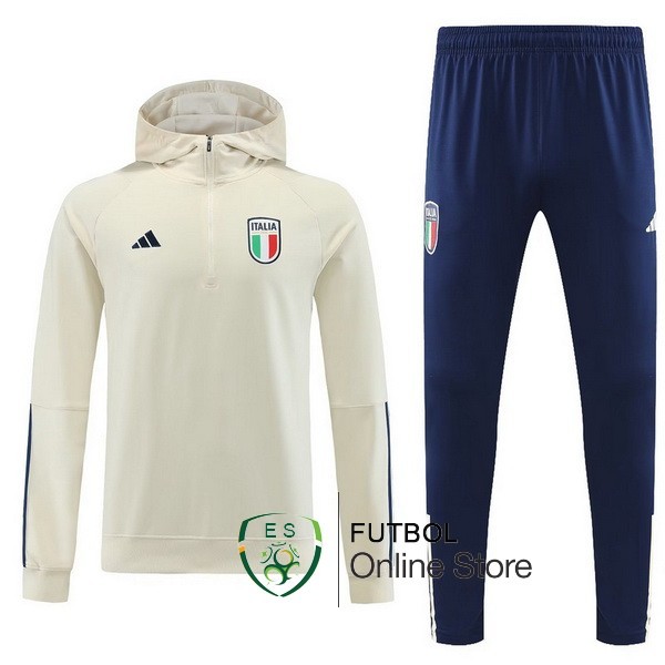 Chaqueta Con Capucha Italia 2023 Amarillo Azul